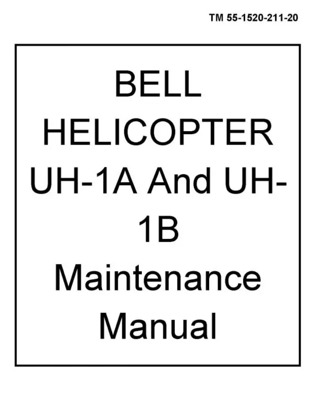 Bell Helicopter Uh-1A,B 1964 Maintenance Repair Parts & Special Tools List 1