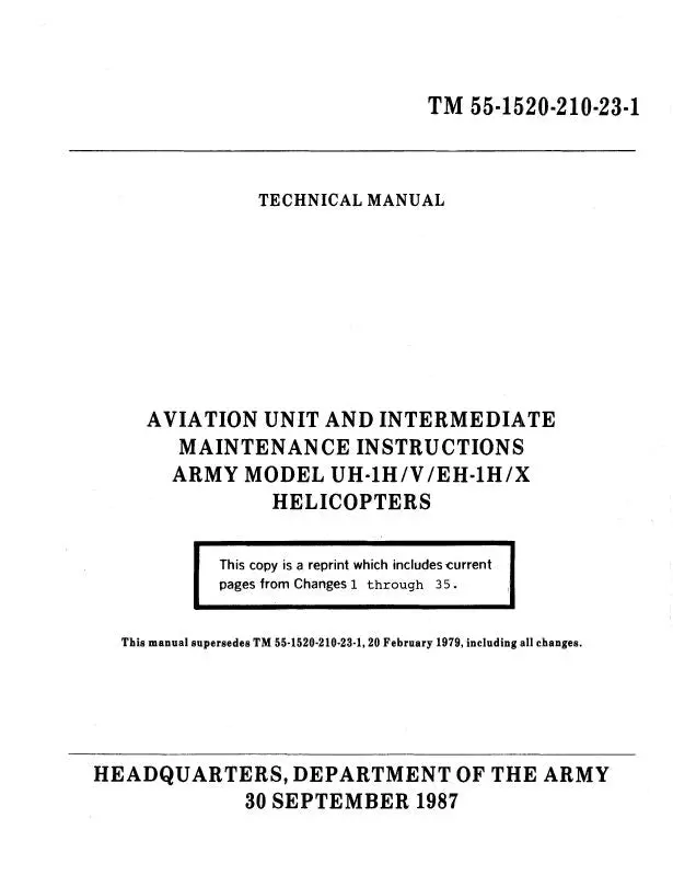 Bell Helicopter Uh-1H-V-Eh-1H-X 1987 Maintenance Instructions 1