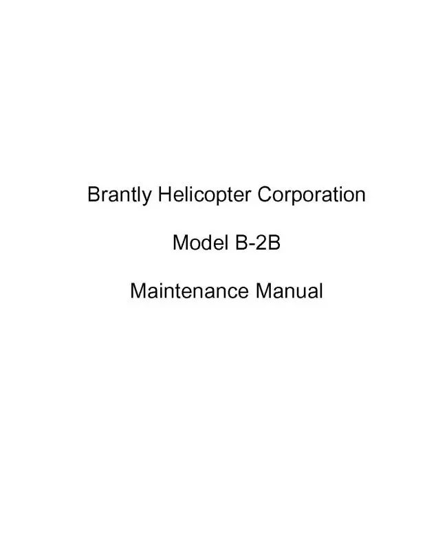 Brantly Helicopter Corp. B-2B Brantley Maintenance Manual (Btb2b-M-C) 1