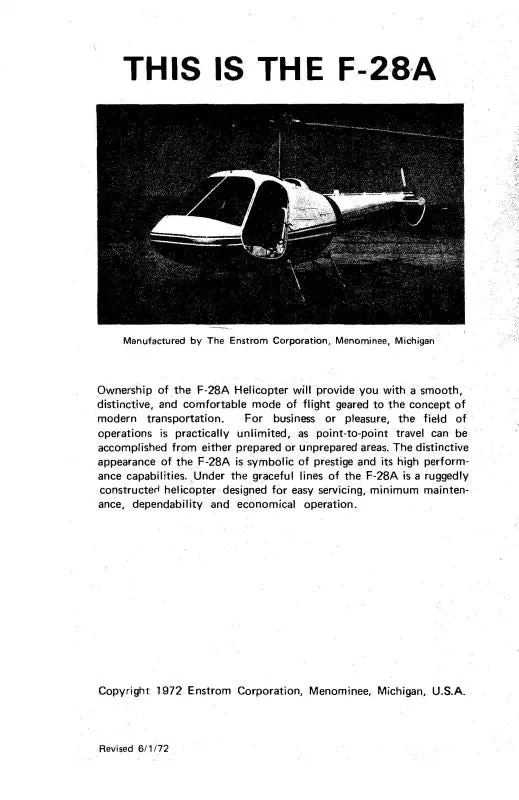 Enstrom F-28A 1972 Flight Manual (Enf28a-72-F-C) 1