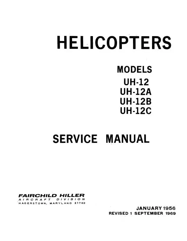 Fairchild Uh-12,A,B,C  1956 Maintenance Manual (Fcuh12a,B,C56mc) 1