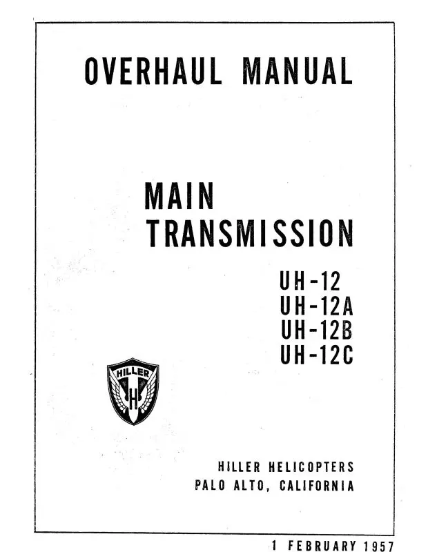 Fairchild Uh-12,A,B,C  1957Main Trans Overhaul Manual (Fcuh12,A,B57ohc) 1