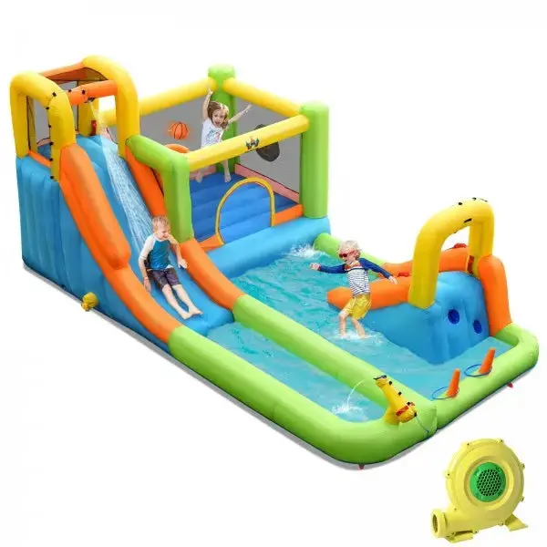 Kids Inflatable Jungle Bounce House Castle With Blower 1