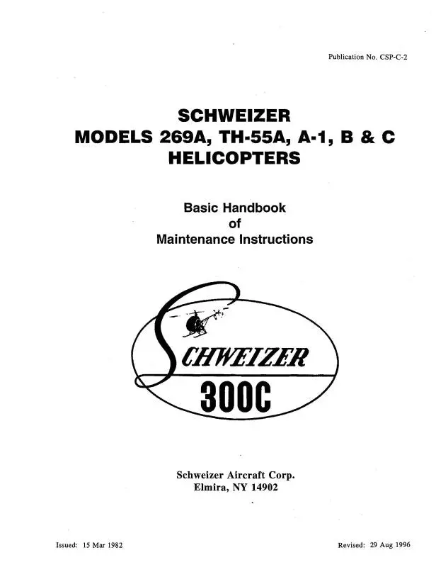 Hughes Helicopters 269A,Th-55A,A-1,B&C 1996 Maintenance Instructions Handbook (Csp-C-2) 1