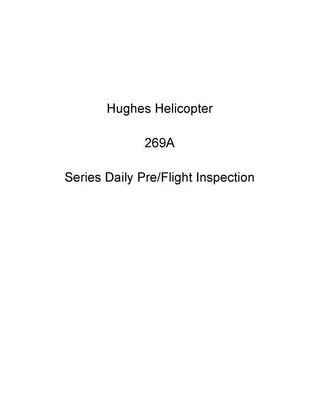 Hughes Helicopters 269A Series Daily Pre-Flight Inspection (Hh269a-Insp-C) 1