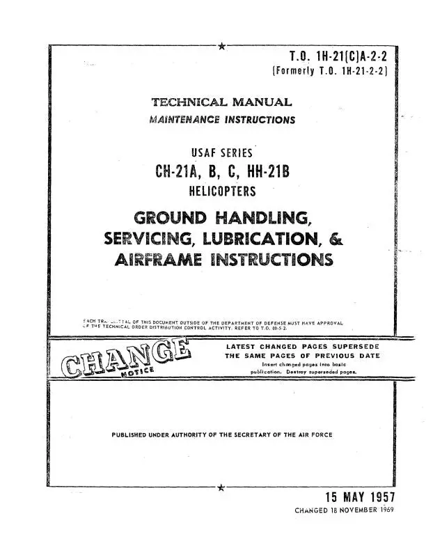 Vertol Helicopters Ch-21A,B,C & Hh-21B 1957 Maintenance Instructions (1H-21(C)A-2-2) 1