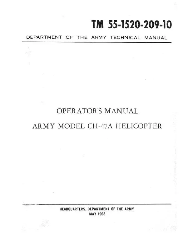 Vertol Helicopters Ch-47A 1968 Operator's Manual (55-1520-209-10) 1