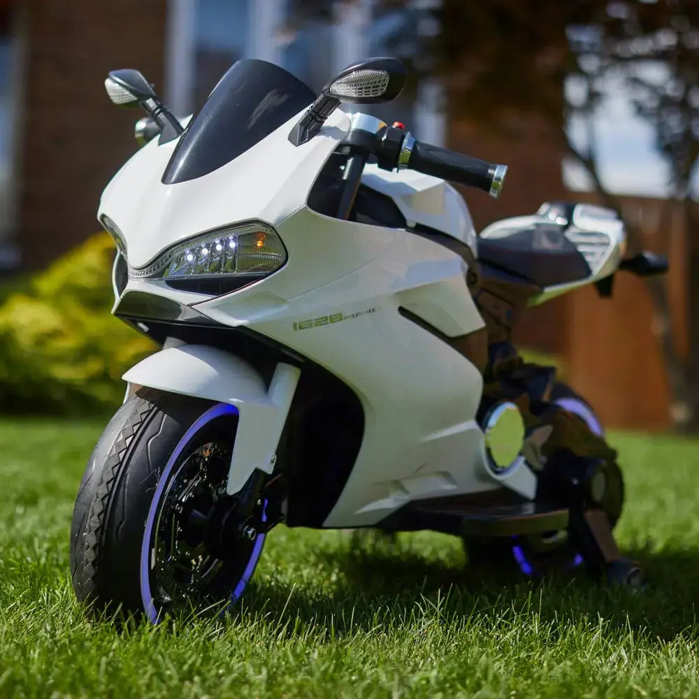Ride On Motorcycle 12V Ducati White- Kids On Wheelz 1