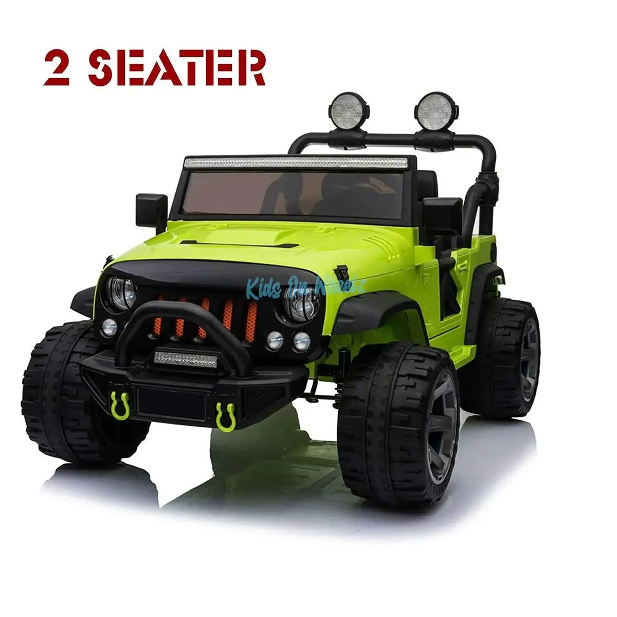 Jeep Truck 12V 2 Seater  Electric Kids' Ride On Car With Parental Remote Control- Lime Green 1