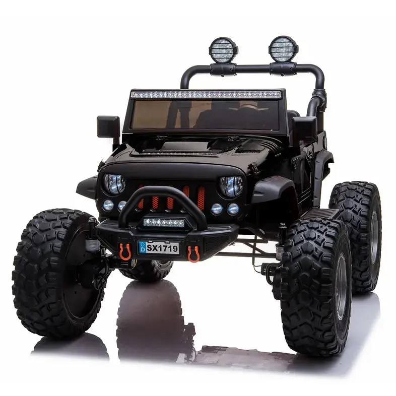 Classic 2 Seater 12V Lifted Monster Jeep With Remote Control, Leather Seat And Rubber Tires 1