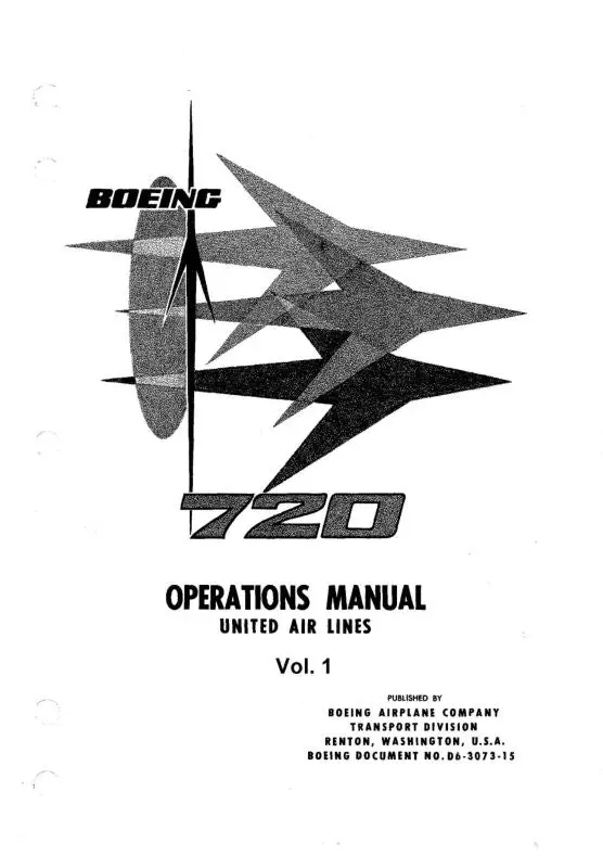 Boeing  720 1960 Operations Manual (Bo720-Op-C) 1