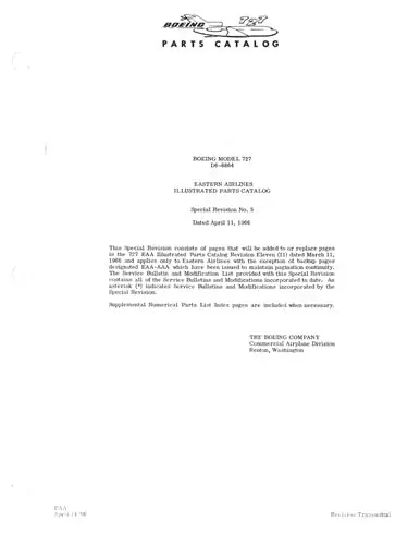 Boeing 727 Boeing Parts Catalog (D6-8864) 1