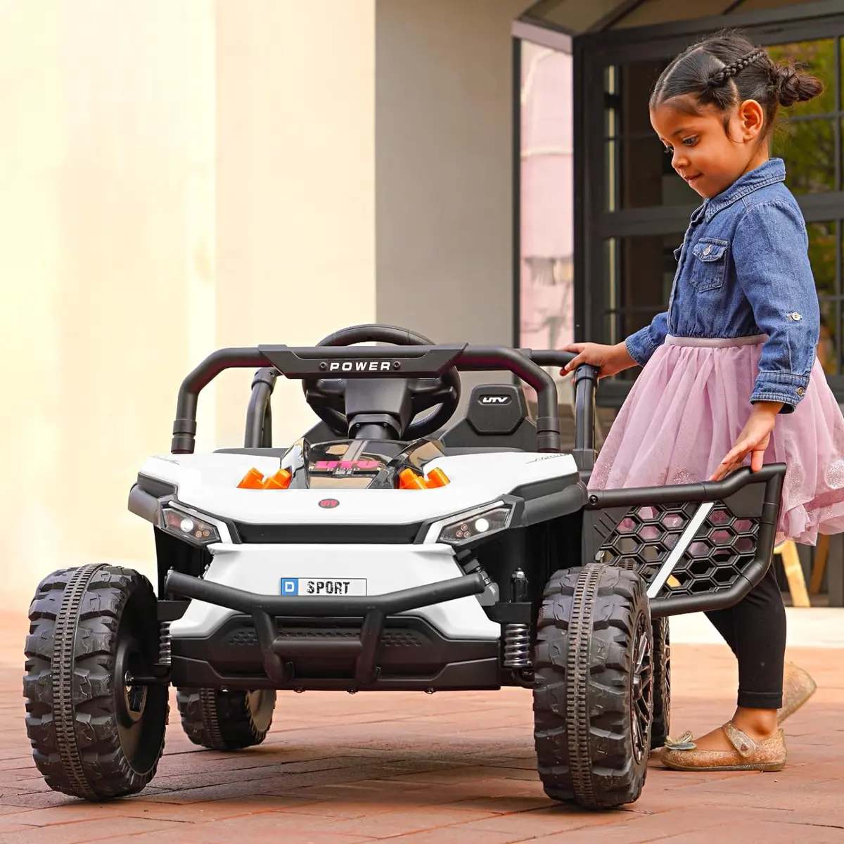 R1250 12V Buggy Ride-On Car, 2Wd Utv Buggy Electric Car With Parental Remote Control, Working Doors And Led Lights 2