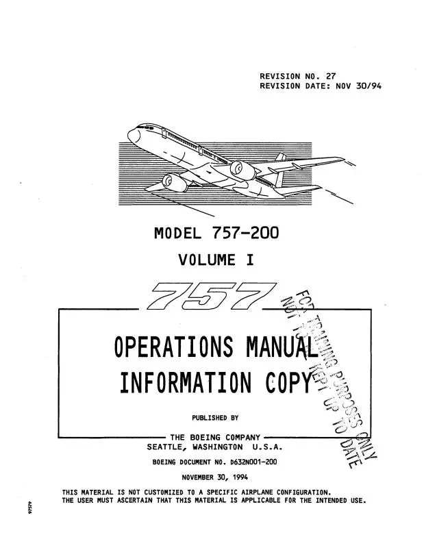 Boeing 757-200 Boeing Operations And Training Manual (Bo757-0P-C) 1