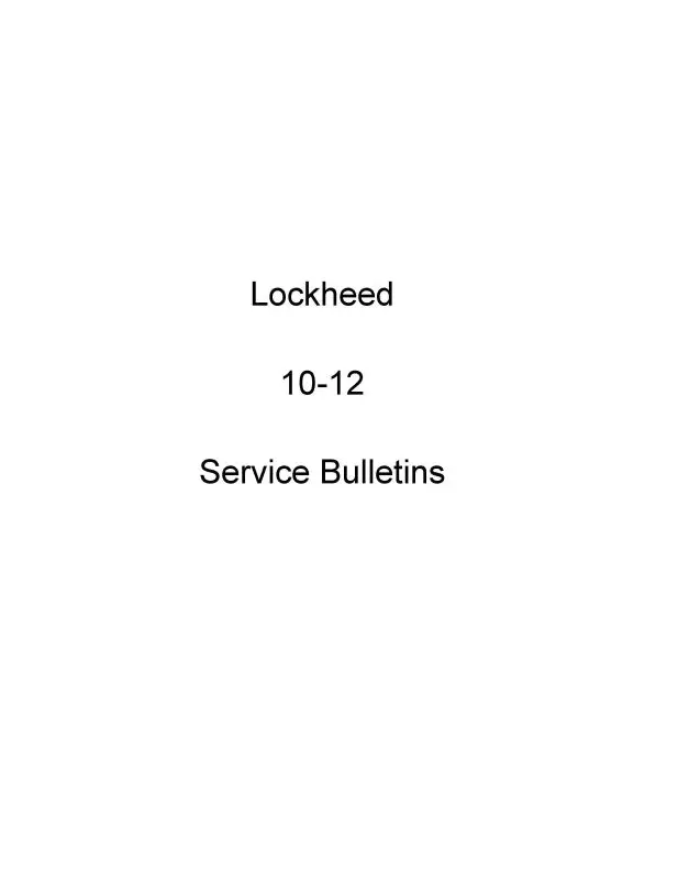 Lockheed 10-12 Service Bulletins (Lh10-12-Sb-C) 1