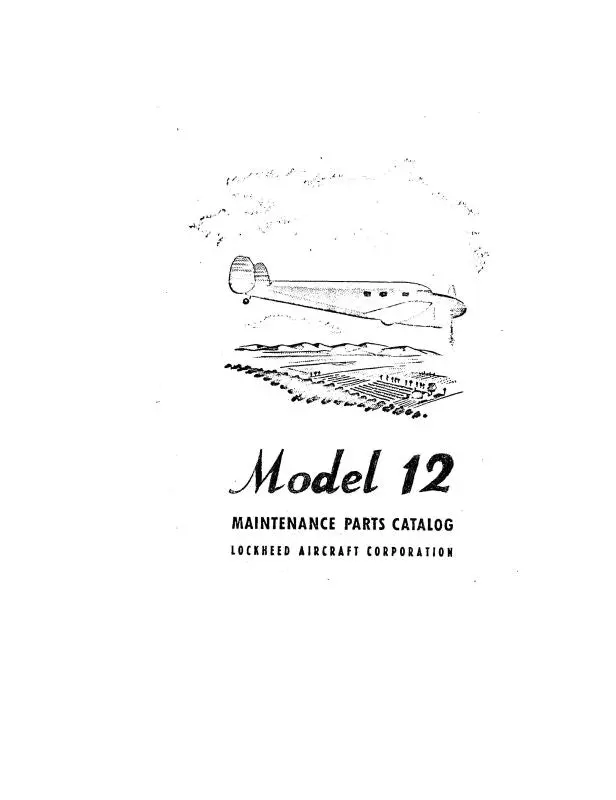 Lockheed 12 Maintenance Parts Catalog (Lh12-M-C) 1
