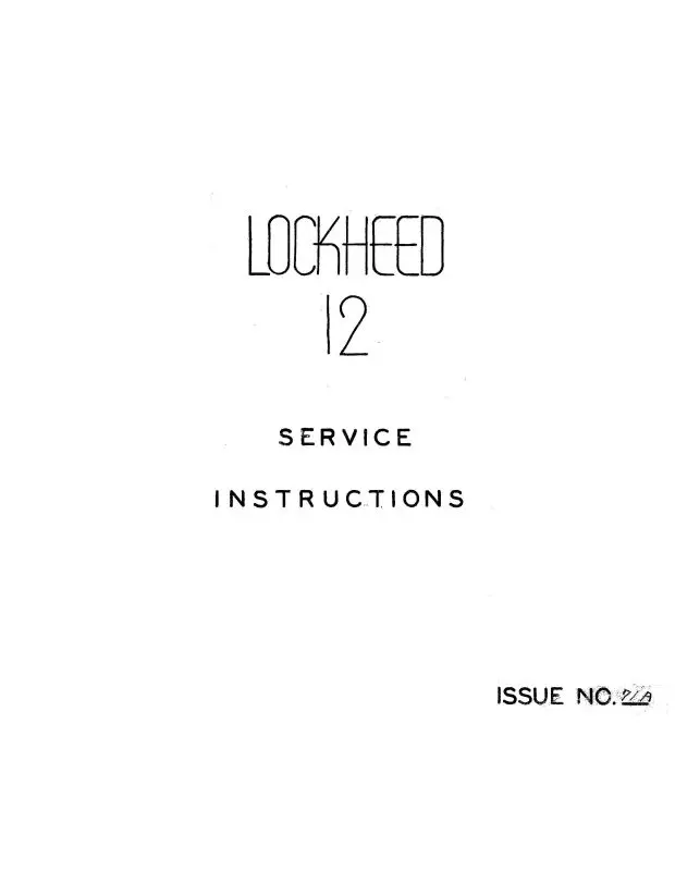 Lockheed 12 Service Instructions (Lh12-Sin-C) 1