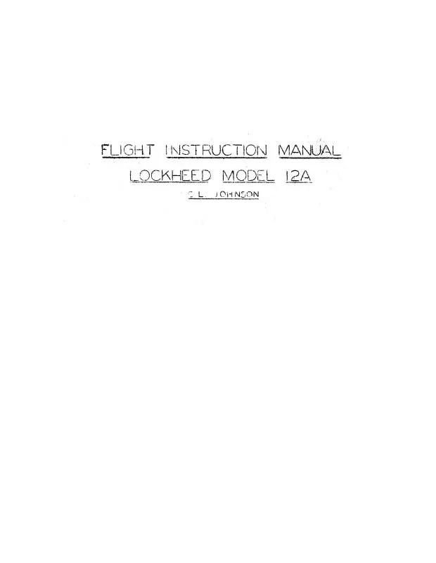 Lockheed 12A Flight Instructions (Lh12a-Fin) 1