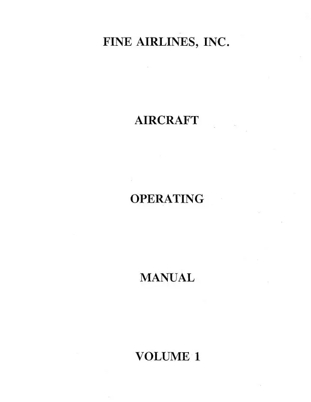 Fine Airlines, Inc. Dc-8 Operating  & Study Guide (Fine Airlines) (Fidc8-Op-C) 1
