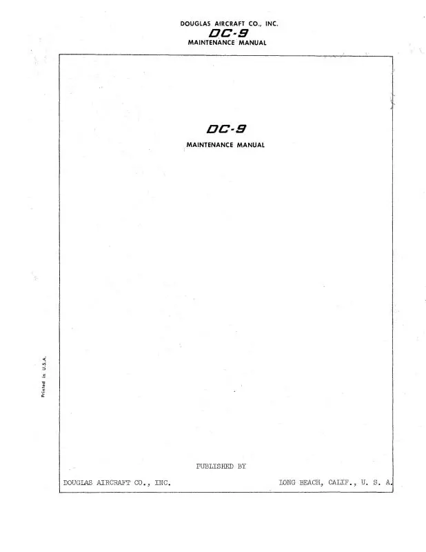 Mcdonnell Douglas Dc-9 Maint. Study Guide Maintenance Study Guide (Mcdc9-66-Msg-C) 1