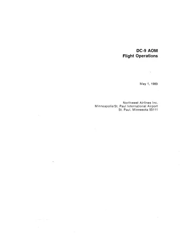 Northwest Airlines Md-80 (Dc-9) Operating Manual (Northwest Airlines) (Nwmd80) 1