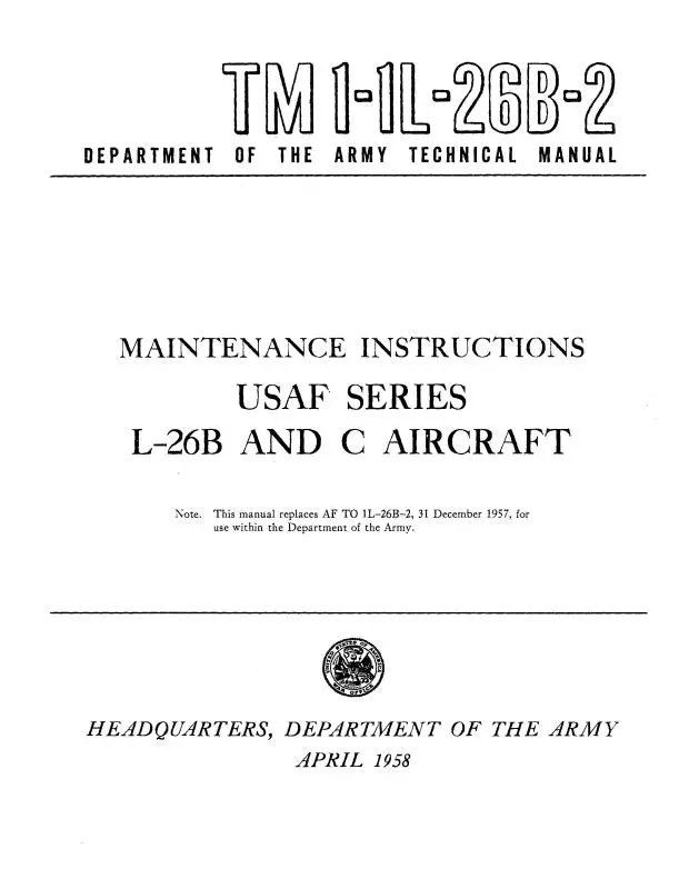 Aero Commander L-26B & C Usaf Series 1958 Maintenance Manual (1-1L-26B-2) 1