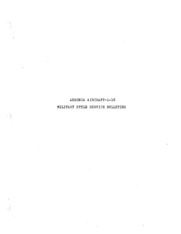 Aeronca L-16 Series Military Style Bulletins (Ael16-B-C) 1