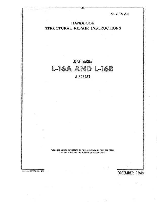 Aeronca L-16A & L-16B 1949 Structural Repair (An01-145La-3) 1