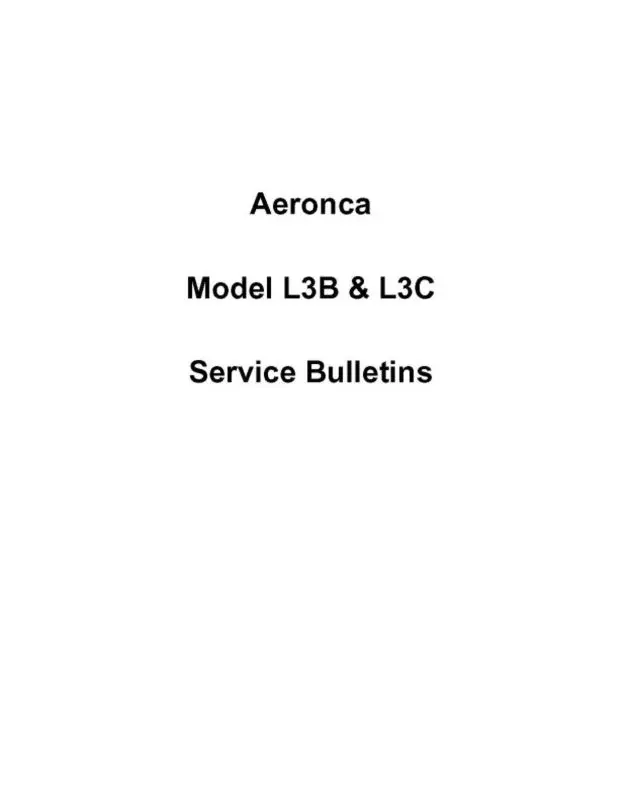 Aeronca L-3B, L-3C 1942 Service Bulletins (Ael3b,C42sb) 1