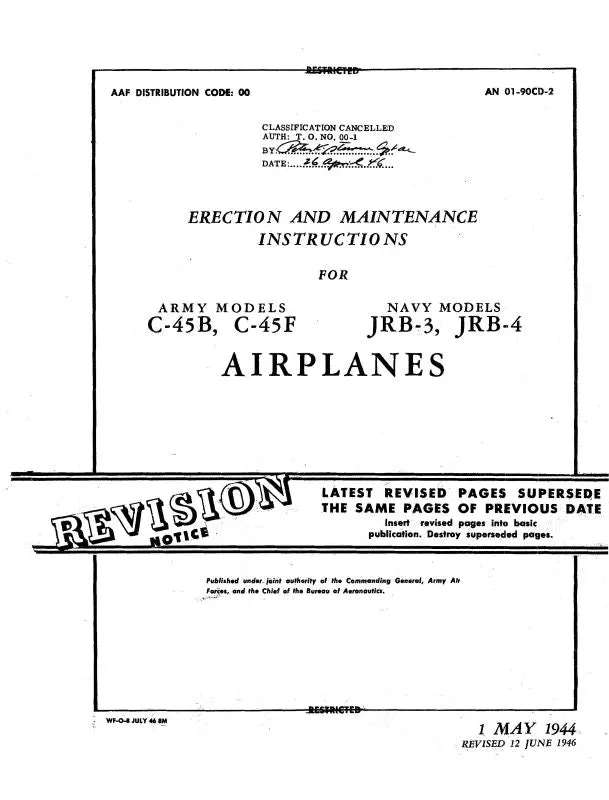 Beech C-45B,F & Jrb-3,4 Maintenance Manual (01-90Cd-2) 1
