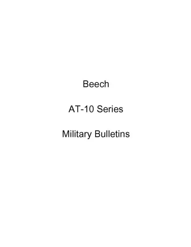 Beech At-10 Series Military Bulletins (01-90Kb-4) 1