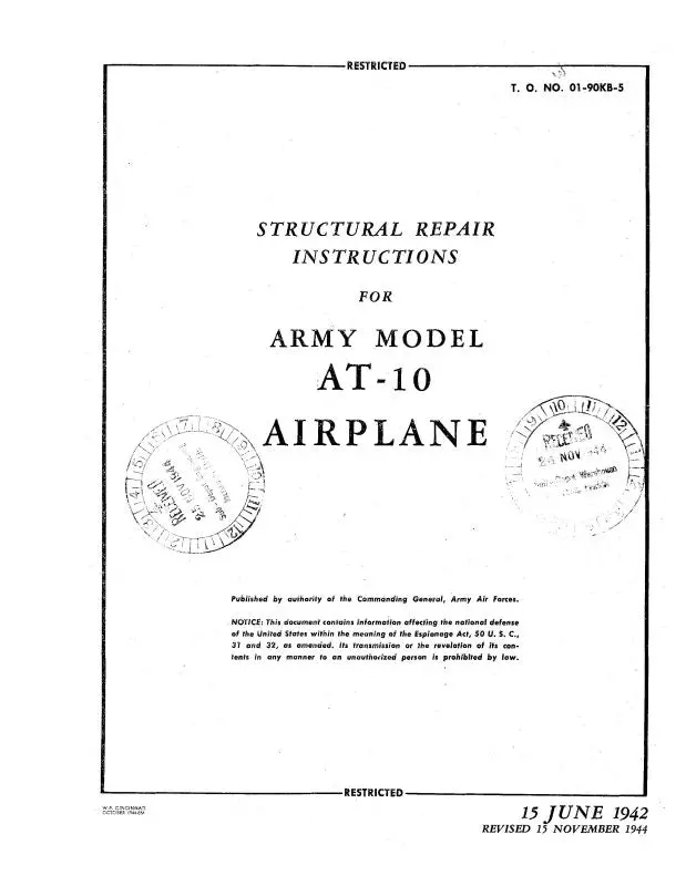 Beech At-10 Series Structural Repair (01-90Kb-5) 1
