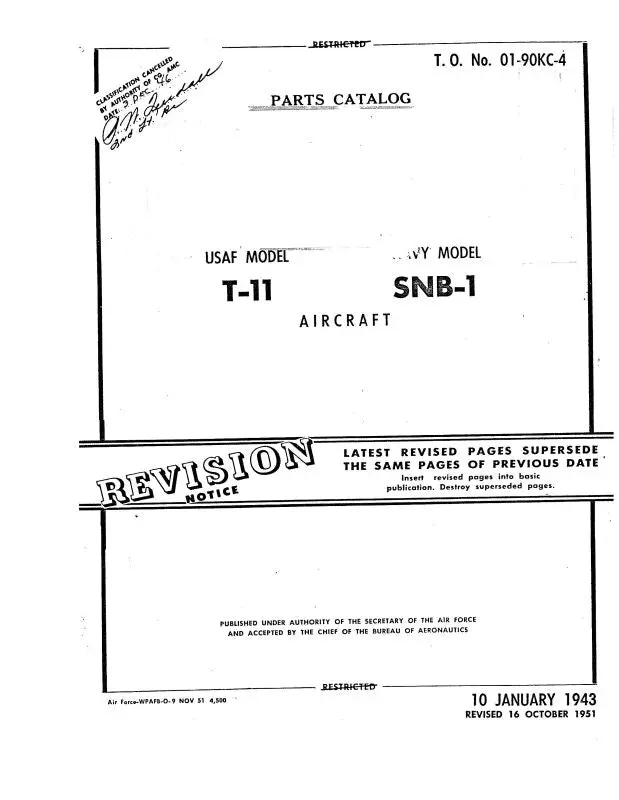 Beech T-11 & Snb-1 Series Parts List (01-90Kc-4) 1