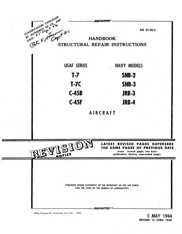 Beech At, Uc, C, Snb, & Vrb Series Structural Repair (01-90-3) 1