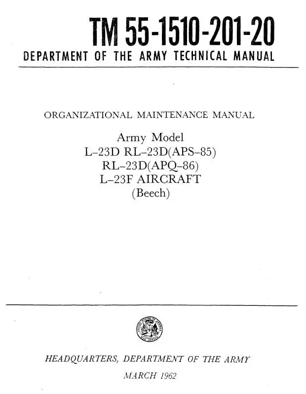 Beech L-23 Series Organizational Maintenance (55-1510-201-20) 1