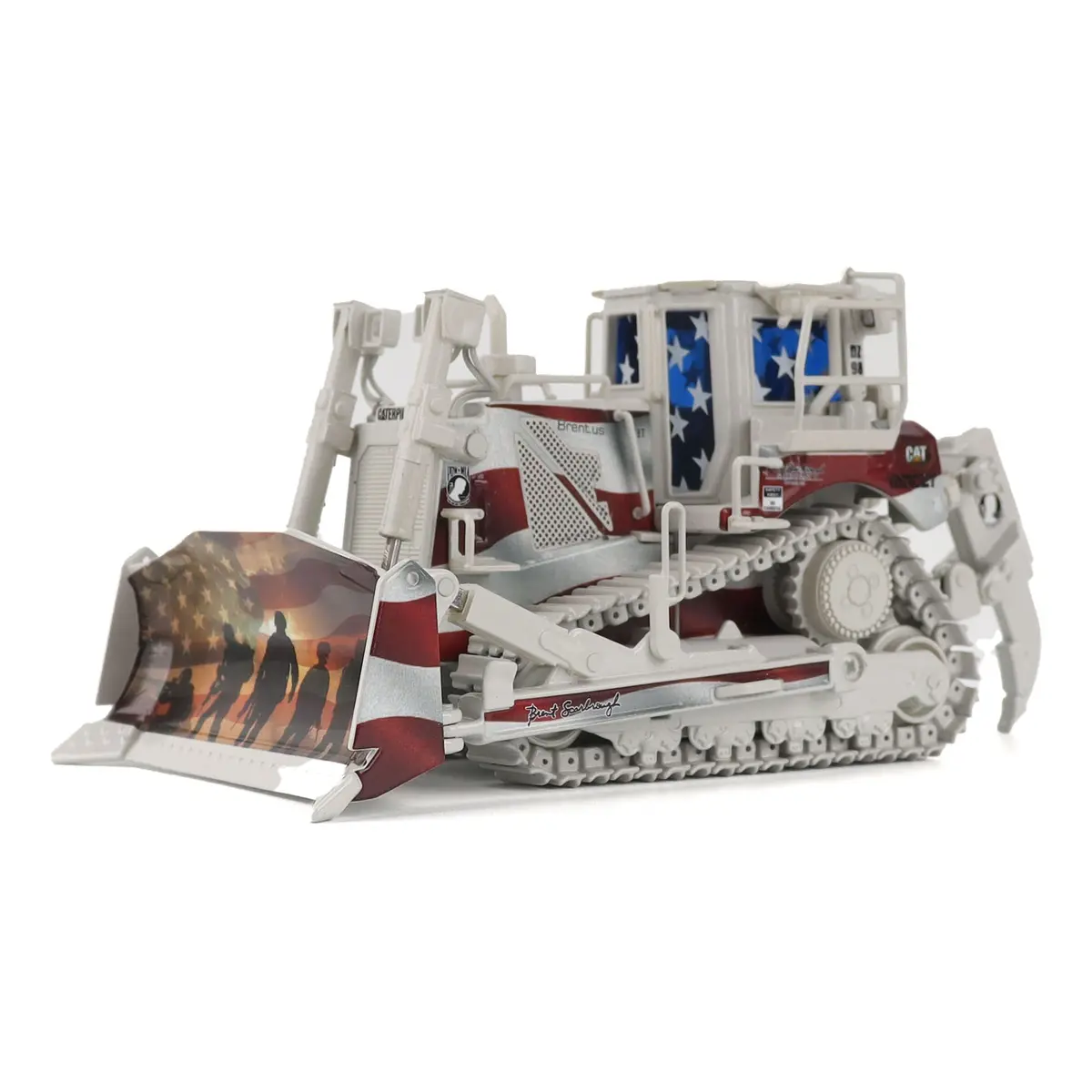 1:50 Caterpillar D8t Dozer With Special Patriotic Decoration Custom For Usa Brent Scarborough & Co, 85299Bsc Limited Edition 1
