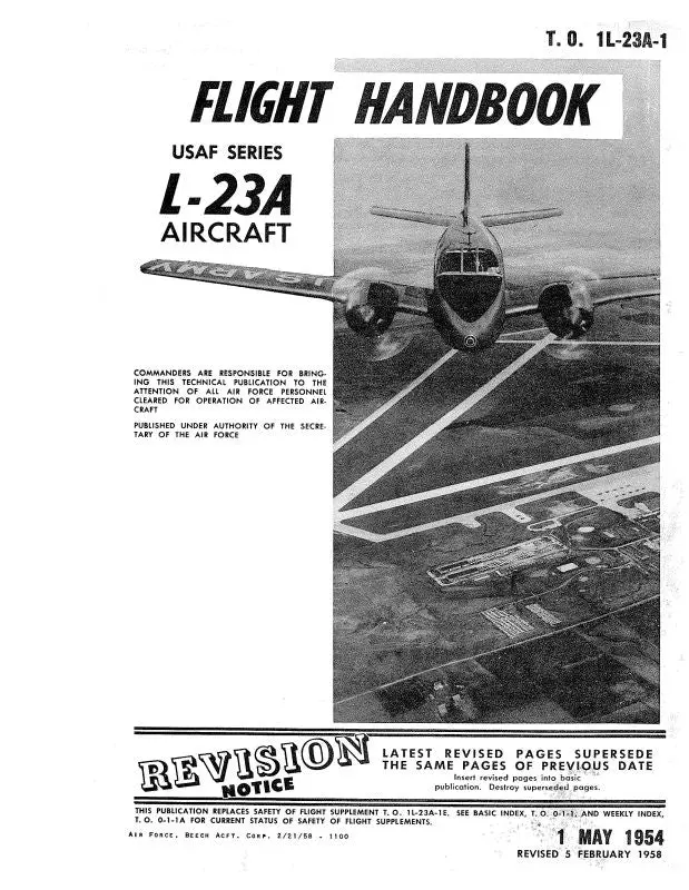 Beech L-23A Series Flight Handbook (1L-23A-1) 1