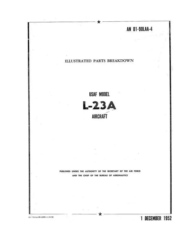 Beech L-23A Series Illustrated Parts Catalog (01-90Laa-4) 1