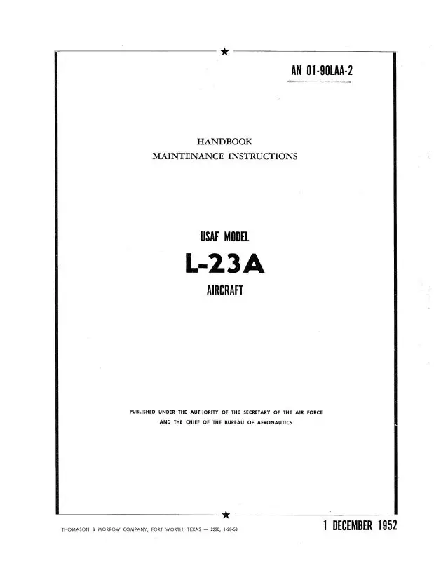 Beech L-23A Series Maintenance Manual (01-90Laa-2) 1
