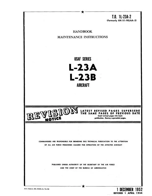 Beech L-23A, L-23B Maintenance Manual (1L-23A-18) 1