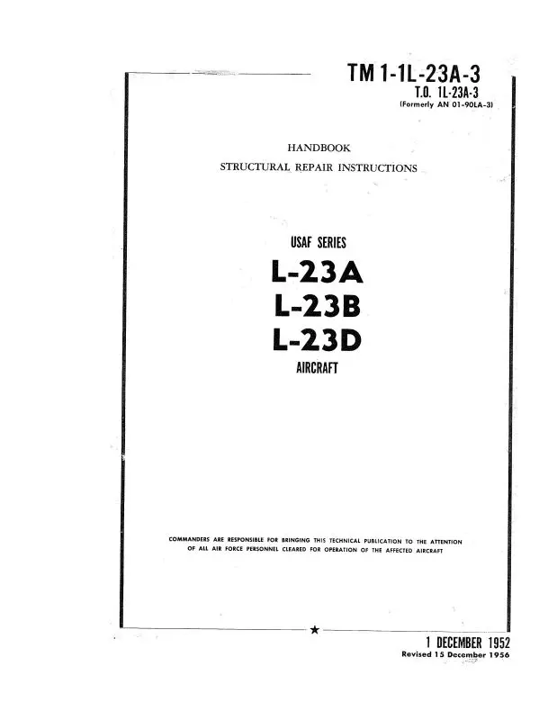 Beech L-23A, L-23B & L-23D Structural Repair (1-1L-23A-3) 1
