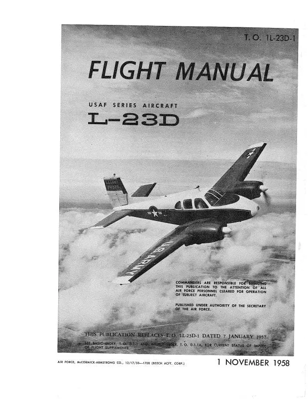 Beech L-23D Series Flight Handbook (1L-23D-1) 1
