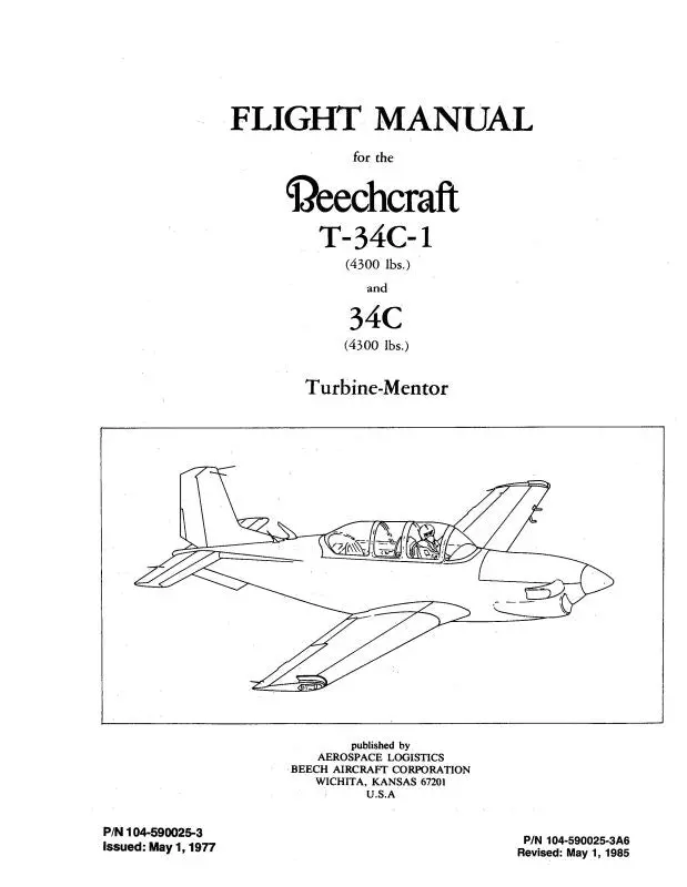 Beech T-34C-1 Series Flight Manual (104-590025-3) 1