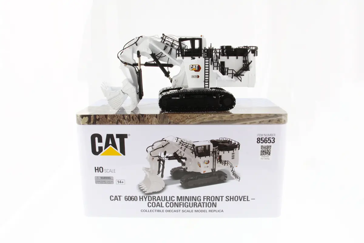 1:87 Cat® 6060 Hydraulic Mining Front Shovel Coal Configuration, White, High Line Series, 85653 1