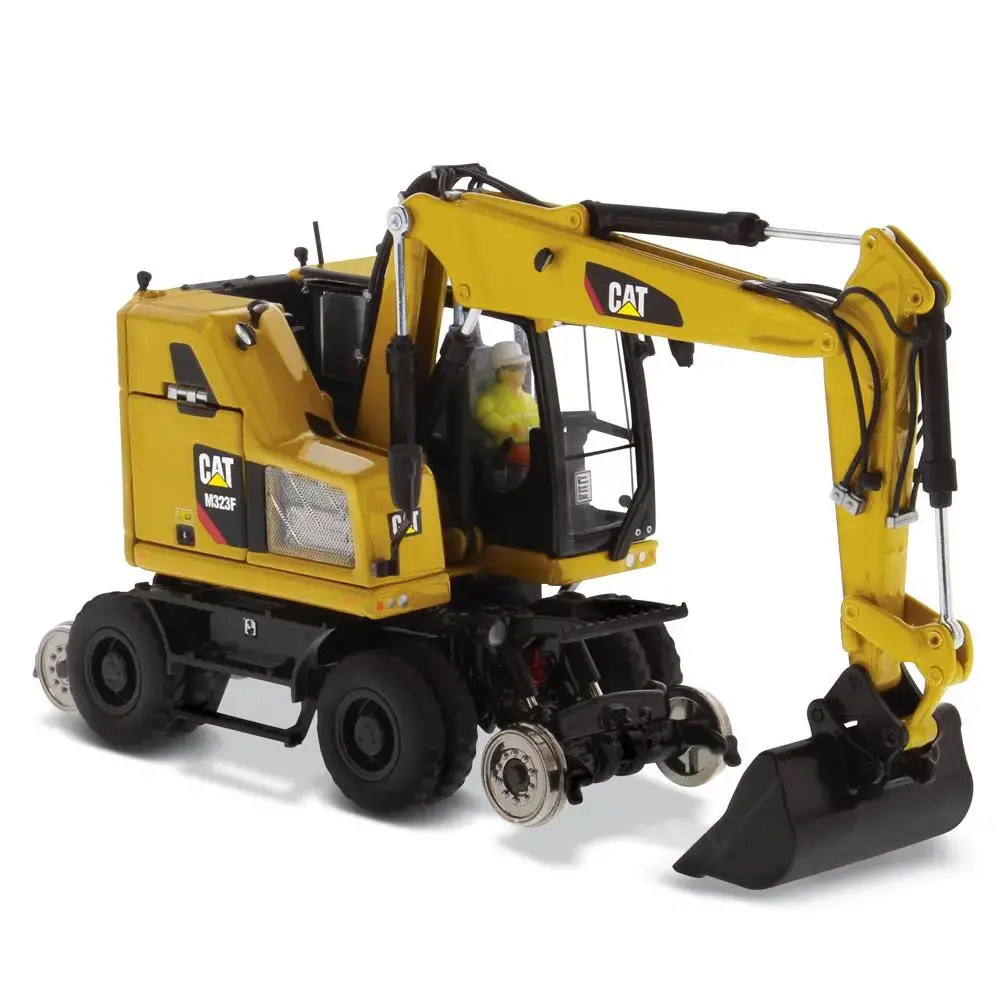 1:50 Cat® M323f Railroad Wheeled Excavator - Cat Yellow Version High Line Series, 85662 1