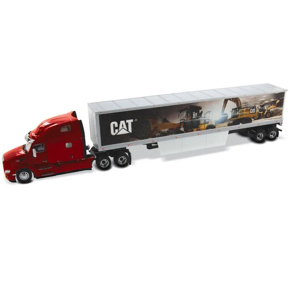 1:50 Peterbilt 579 Sleeper Cab With Cat® Mural Trailers Transport Series, 85665 1