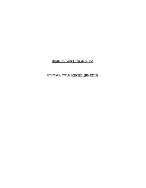 Beech T-34A Service Bulletins Service Bulletins (Bet34a-Sb-C) 1