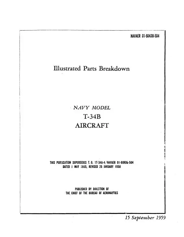 Beech T-34B Illustrated Parts Breakdown (01-90Kdb-504) 1