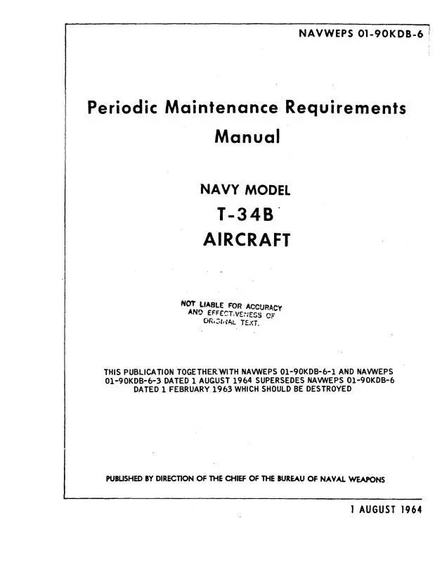 Beech T-34B Periodic Maintenance Requirements (01-90Kdb-6) 1