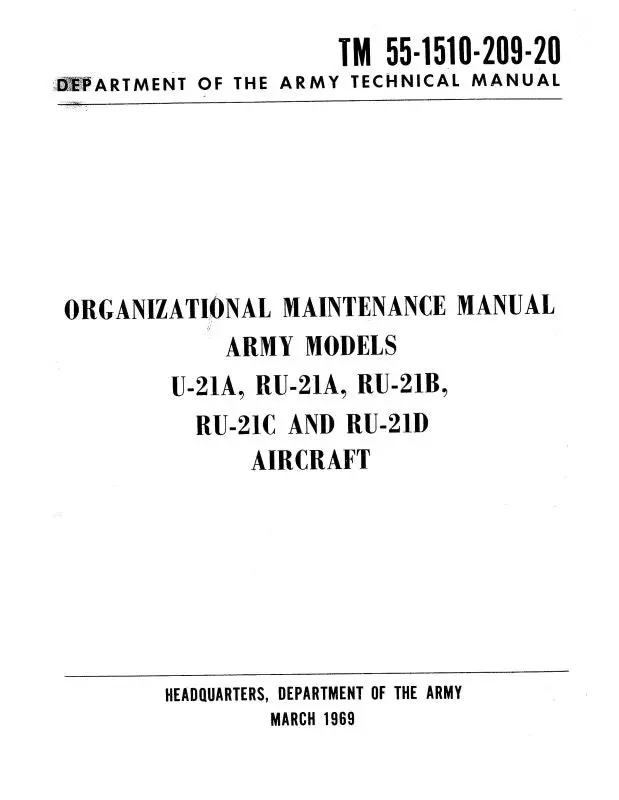 Beech U-21 Series Maintenance Manual (55-1510-209-20) 1